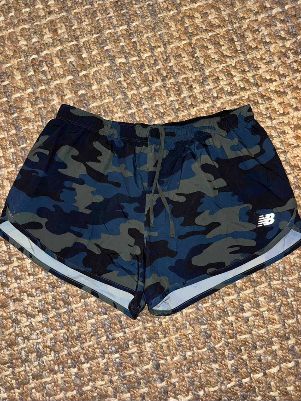New Balance Women's Camo Athletic Shorts - Black & Olive